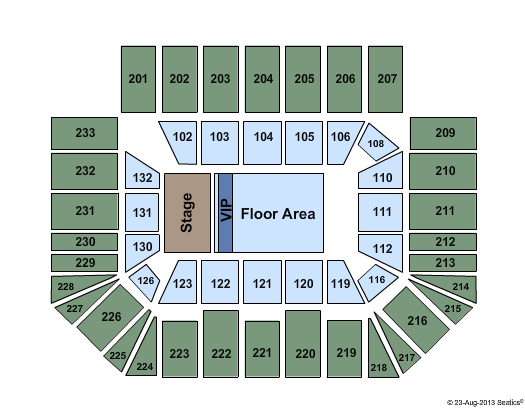 Halton Arena End Stage Seating Chart